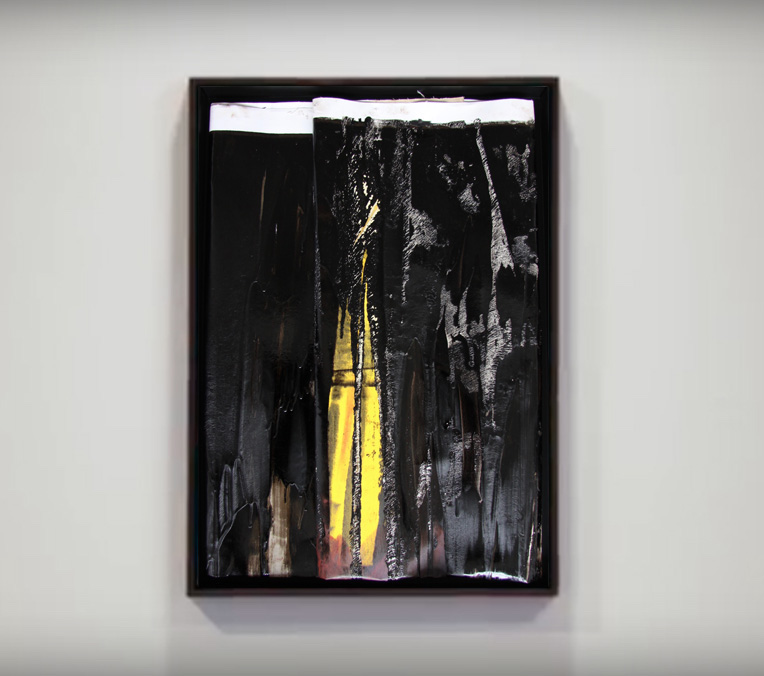 faltung-faltung nr. 5-Öl  und Bitumen auf Leinwand - 80 x 60 cm - 2017