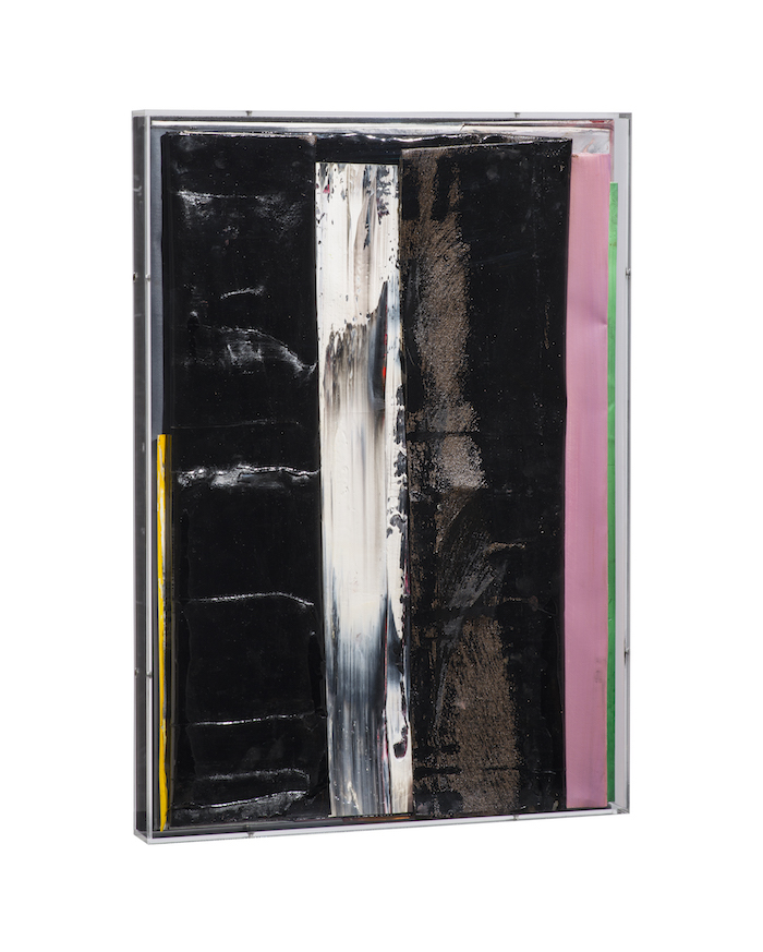 Faltung -Bitumen-Faltung_Bitumen Nr. 26-Oil on Canvas and Bitumen on Plexiglas - 66,2 x 47,2 x 5 cm - 2018