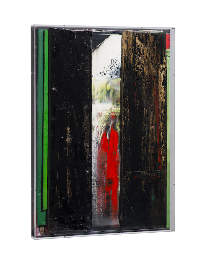 Faltung -Bitumen-Faltung_Bitumen Nr. 25-Oil on Canvas and Bitumen on Plexiglas - 66 x 47 x 4 cm - 2018