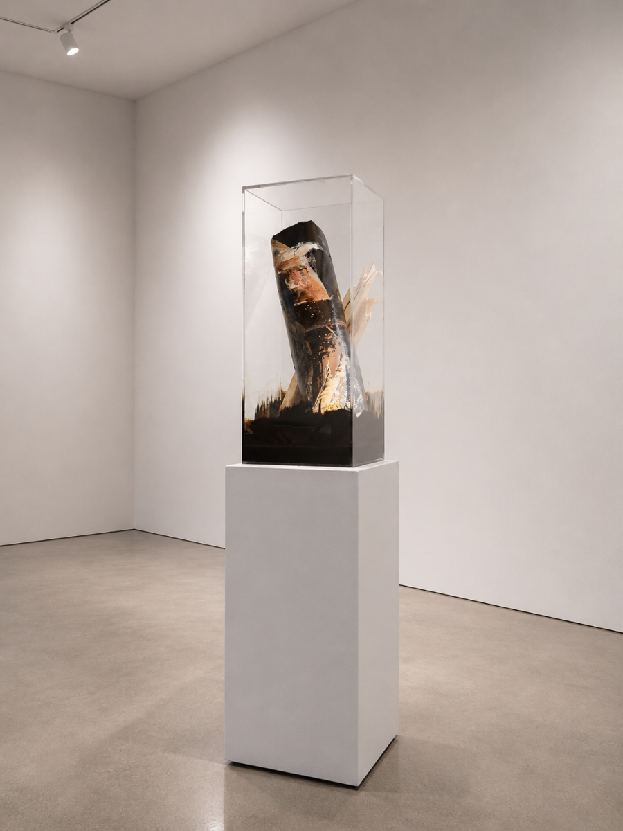 Ultimo Atto-Ultimo Atto Nr. 2-Das Kunstwerk ist ein Original von Pietro Conti. Der dargestellte Ausstellungsraum wurde mit KI visualisiert.