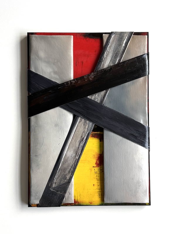 Gebundene Faltung-Gebundene Faltung Nr. 5-Öl auf Leinen - 50 x 35 cm - 2025